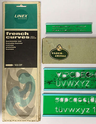 Faber Castell plastic lettering stencils