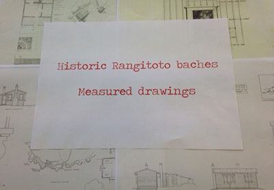 Measured drawings, bach display - Architecture and Planning Library, University of Auckland