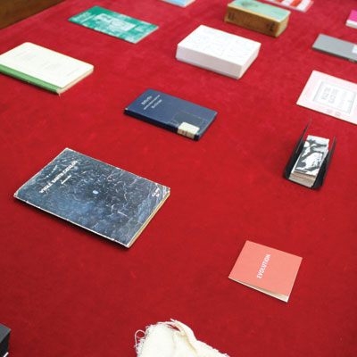 Little books on display - Fine Arts Library