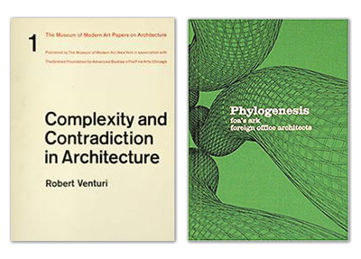 Covers of Venturi's Complexity and contradiction in architecture and Zaera's Phylogenesis: FOA's ark