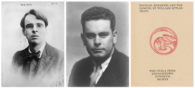 W.B. Yeats (Library of Congress LC-DIG-ggbain-00731), Ian Donnelly (family collection), Cuala Press title page.