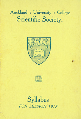 Cover of Scientific Society syllabus for 1917