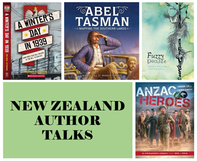 Book covers from New Zealand authors