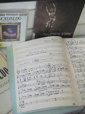 Eric Mareo's score on display at the Music and Dance Library