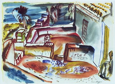 Frances Hodgkins. Courtyard in Ibiza, 1932-33. University of Auckland Art Collection.