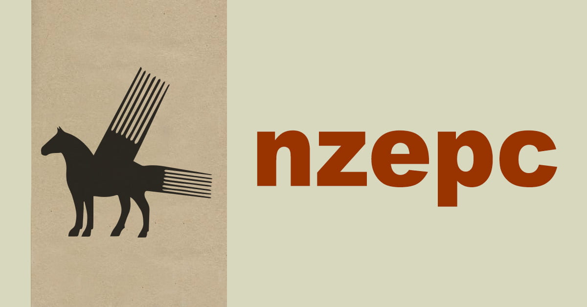 New Zealand Electronic Poetry Centre logo with artwork by Richard Killeen