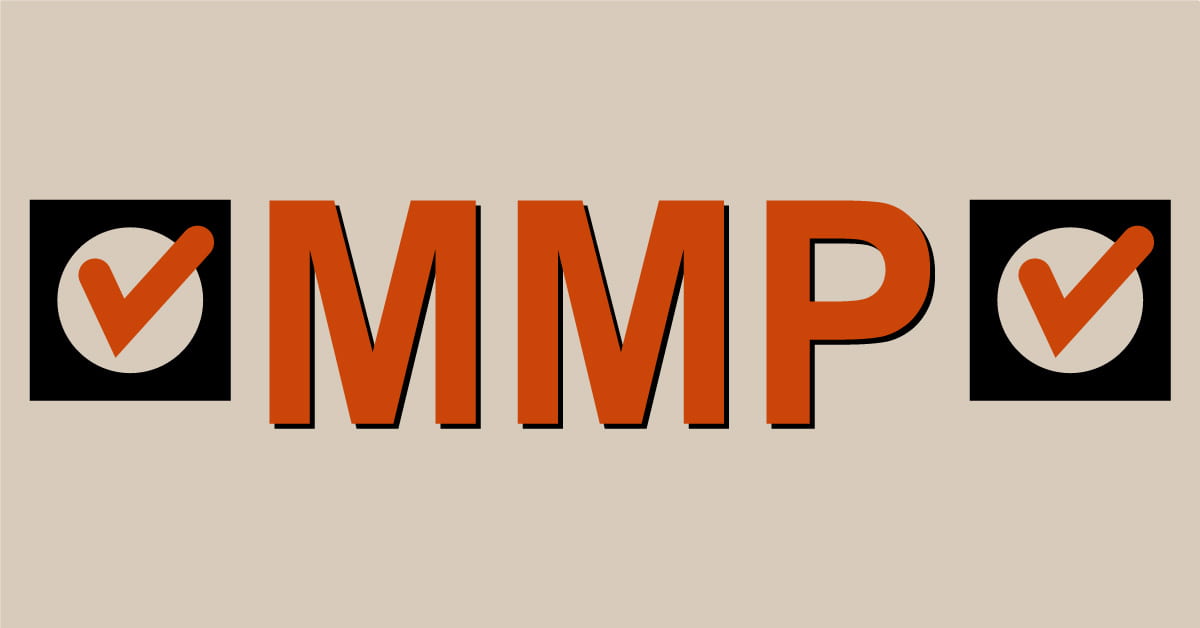 MMP in bold letters with a tick either side
